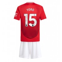 Dětský fotbalový dres Manchester United Leny Yoro #15 2024-25 Domácí Krátký Rukáv (+ trenýrky)